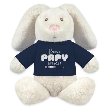 Promoted Grandpa in 2027 gift future Grandpa humor - MiniFeet® RecycelHase® Bunny Cream - french navy - Front