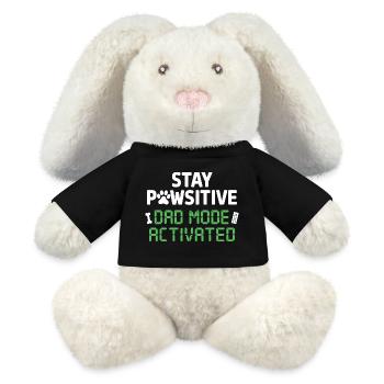 Reste pauvre Mode Papa activé Plus drôle - Lapin en peluche recyclé MiniFeet® Crème - noir - Devant