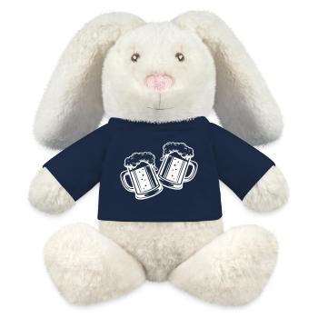 Bierglas Bier Anstossen - MiniFeet® RecycelHase® Creme - French Navy - Vorne