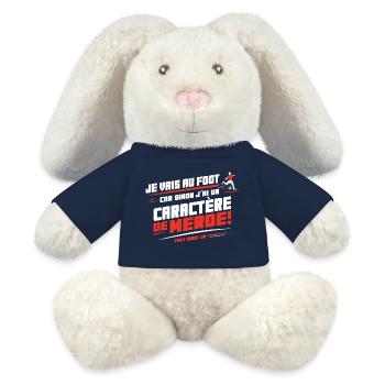 Ich werde Fußball spielen, sonst ein beschissener Charakter - MiniFeet® RecycelHase® Creme - French Navy - Vorne
