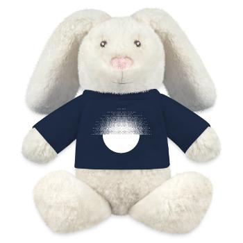 Conception géométrique du soleil - Lapin en peluche recyclé MiniFeet® Crème - bleu marine - Devant