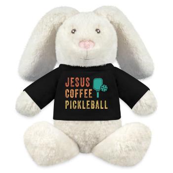 Jesus Coffee Pickleball - MiniFeet® RecycelHase® Creme - Schwarz - Vorne