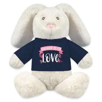 Klettern Bergsteigen Berge Liebe Geschenk - MiniFeet® RecycelHase® Creme - French Navy - Vorne