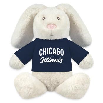 Chicago Schriftzug Kollektion - MiniFeet® RecycelHase® Creme - French Navy - Vorne