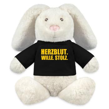 Herzblut wille stolz - MiniFeet® RecycelHase® Creme - Schwarz - Vorne