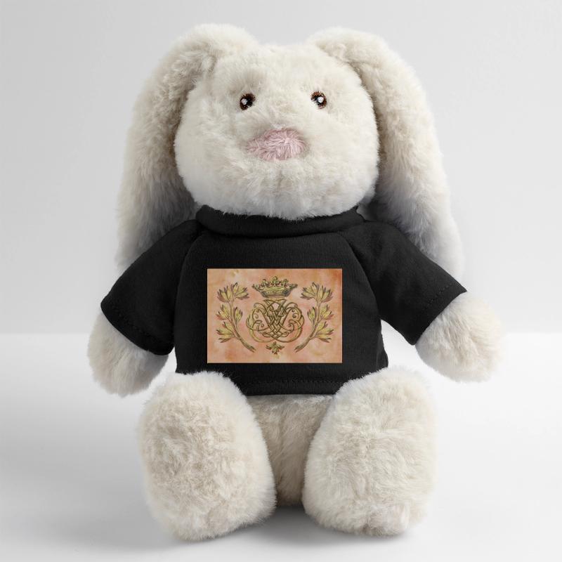 Sceau de Bach / monogramme / armoiries / insignes Lapin en peluche recyclé MiniFeet® Crème