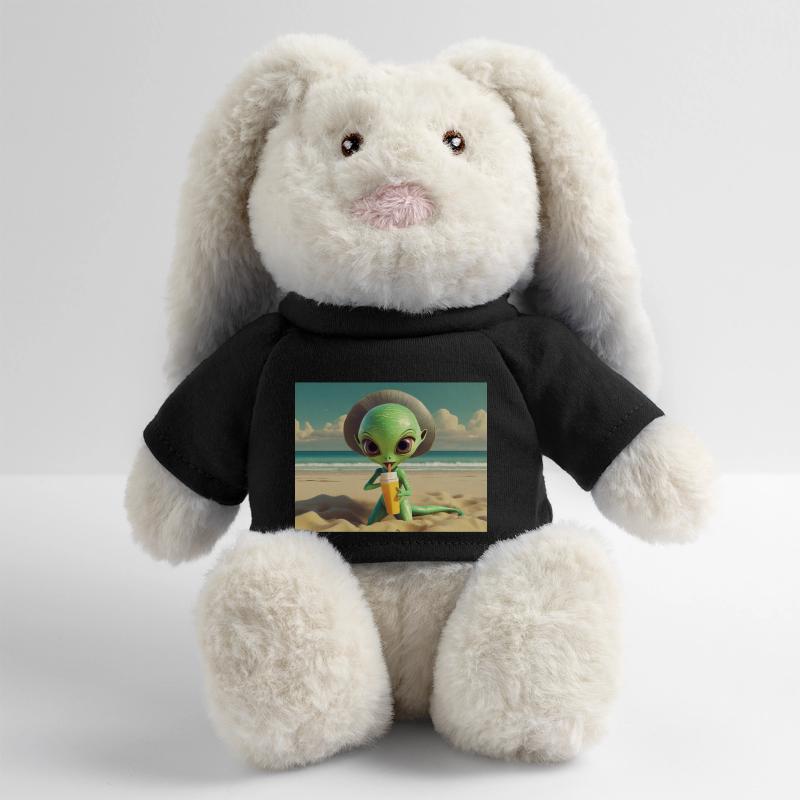 mignon petit vert rétro vintage extraterrestre bain de soleil Lapin en peluche recyclé MiniFeet® Crème