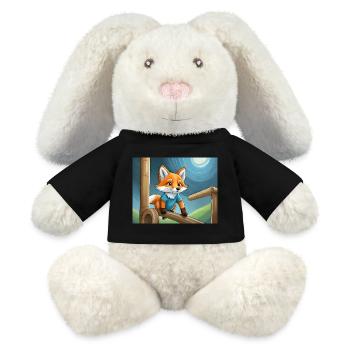 mignon petit renard démon vie quotidienne - aire de jeux - Lapin en peluche recyclé MiniFeet® Crème - noir - Devant