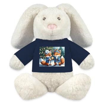 Mignon petit renard démon vie quotidienne - biscuits - Lapin en peluche recyclé MiniFeet® Crème - bleu marine - Devant