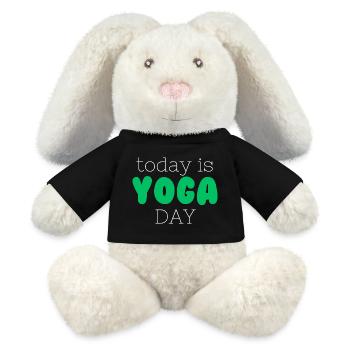 International Yoga Day - MiniFeet® RecycelHase® Creme - Schwarz - Vorne