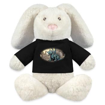 Dragon poubelle - Lapin en peluche recyclé MiniFeet® Crème - noir - Devant