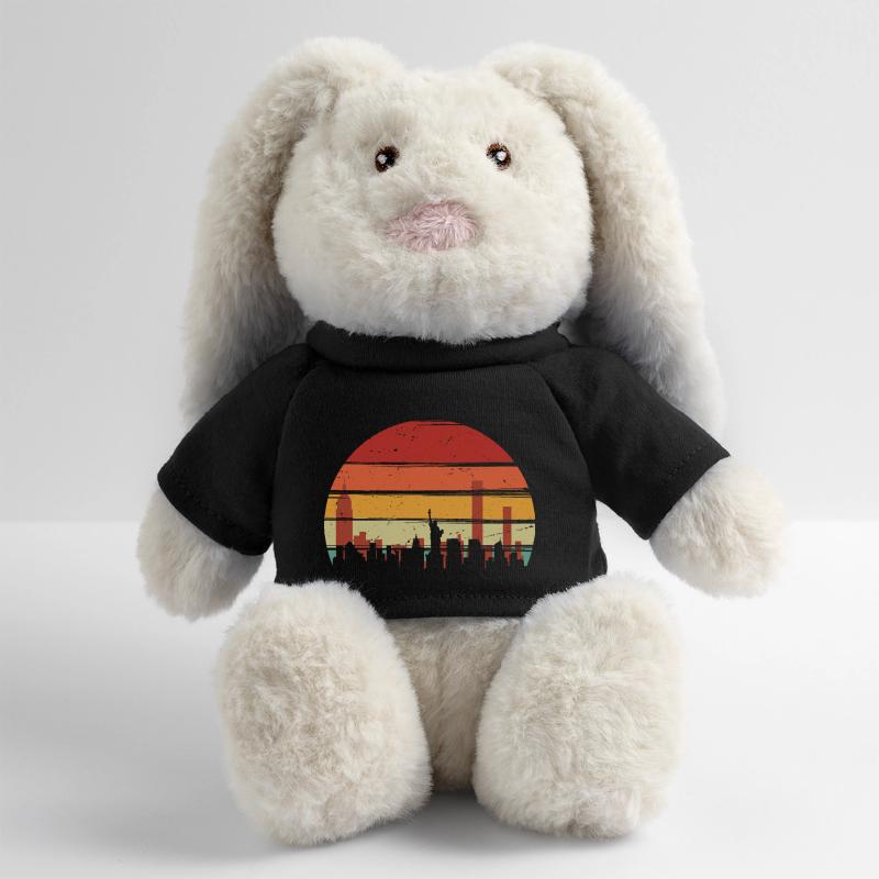 Sunset Skyline Echo Lapin en peluche recyclé MiniFeet® Crème