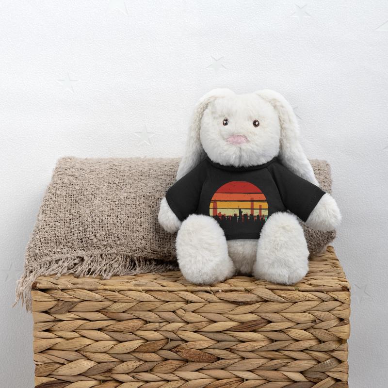 Sunset Skyline Echo Lapin en peluche recyclé MiniFeet® Crème