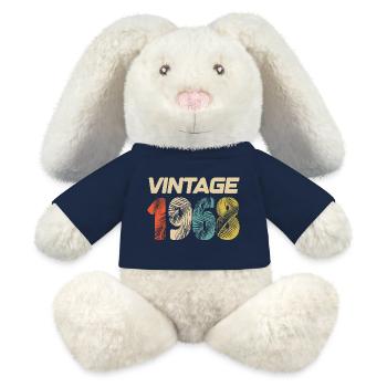 Vintage 1968 Retro - Best-seller - Lapin en peluche recyclé MiniFeet® Crème - bleu marine - Devant