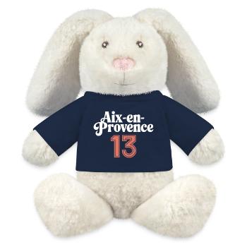 Aix-en-Provence 13 - Lapin en peluche recyclé MiniFeet® Crème - bleu marine - Devant
