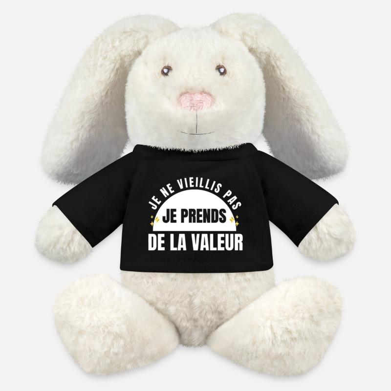 I don't get old, I increase in value - MiniFeet® RecycelHase® Bunny Cream - black
