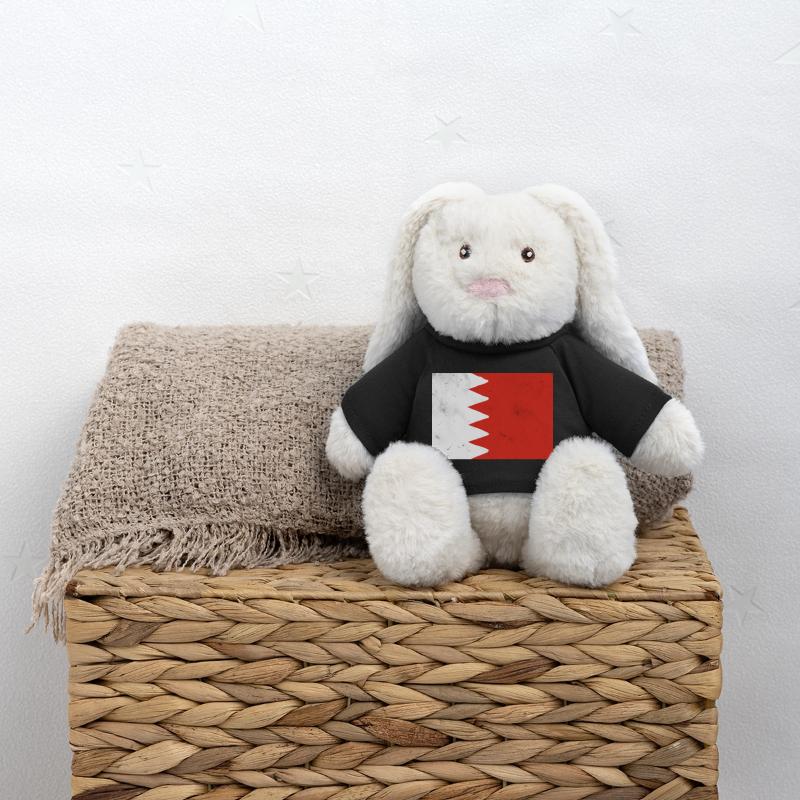 Drapeau de Bahreïn Lapin en peluche recyclé MiniFeet® Crème