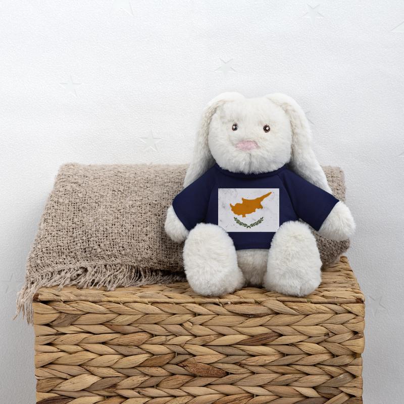 Drapeau de Chypre Lapin en peluche recyclé MiniFeet® Crème