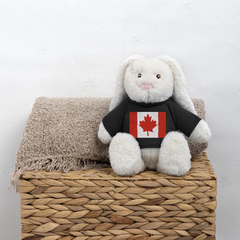 Drapeau du Canada Lapin en peluche recyclé MiniFeet® Crème