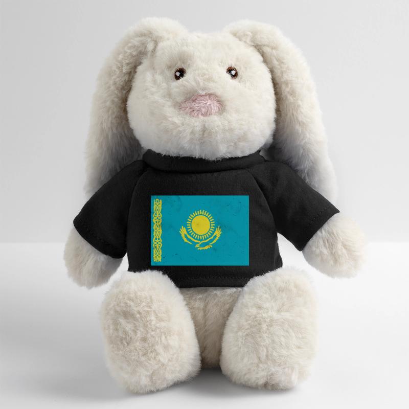 Drapeau du Kazakhstan Lapin en peluche recyclé MiniFeet® Crème