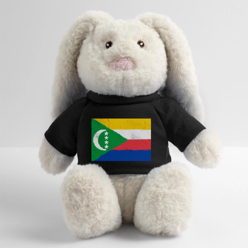 Drapeau des Comores Lapin en peluche recyclé MiniFeet® Crème