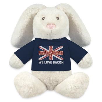 We Love Bacon UK Meme - MiniFeet® RecycelHase® Bunny Cream - french navy - Front