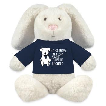 My Dog Thinks I'm a Good Person - MiniFeet® RecycelHase® Bunny Cream - french navy - Front