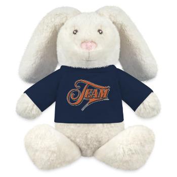 Équipe - Lapin en peluche recyclé MiniFeet® Crème - bleu marine - Devant