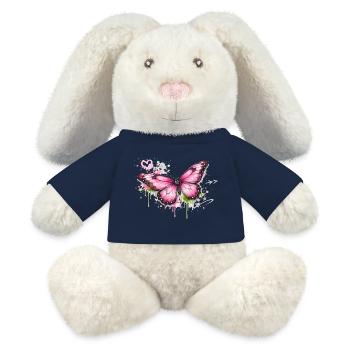 Butterfly Graffiti Street Art - MiniFeet® RecycelHase® Bunny Cream - french navy - Front