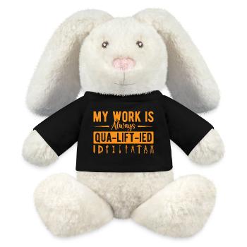 Elevator Mechanic - My Work Is Always Qua-Lift-Ied - MiniFeet® RecycelHase® Bunny Cream - black - Front