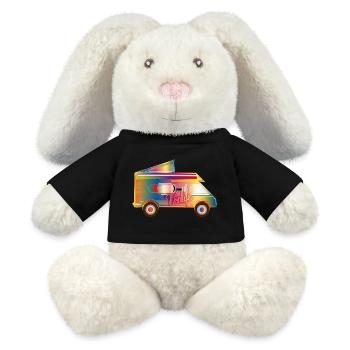 colorful camper with tent roof for the Van Life - MiniFeet® RecycelHase® Bunny Cream - black - Front