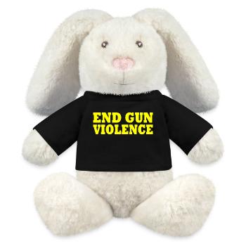 End gun violence - MiniFeet® RecycelHase® Creme - Schwarz - Vorne
