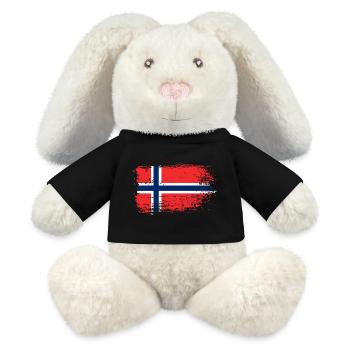 Norwegian Flag Grunge Texture - MiniFeet® RecycelHase® Bunny Cream - black - Front
