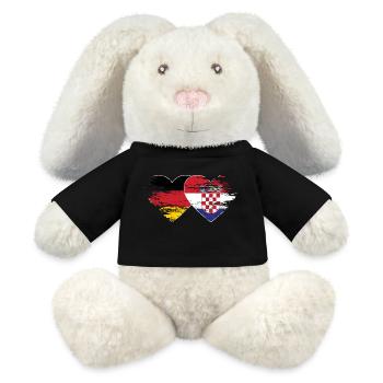 Germany Croatia flag used heart - MiniFeet® RecycelHase® Bunny Cream - black - Front