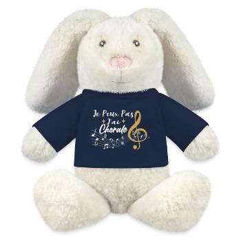 J'Peux Pas J'Ai Chorale Cadeau Chanteur De Choeur - Lapin en peluche recyclé MiniFeet® Crème - bleu marine - Devant