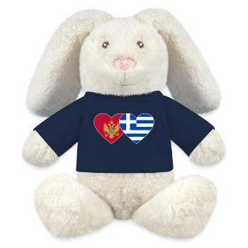 Monténégro Grèce drapeau - Lapin en peluche recyclé MiniFeet® Crème - bleu marine - Devant