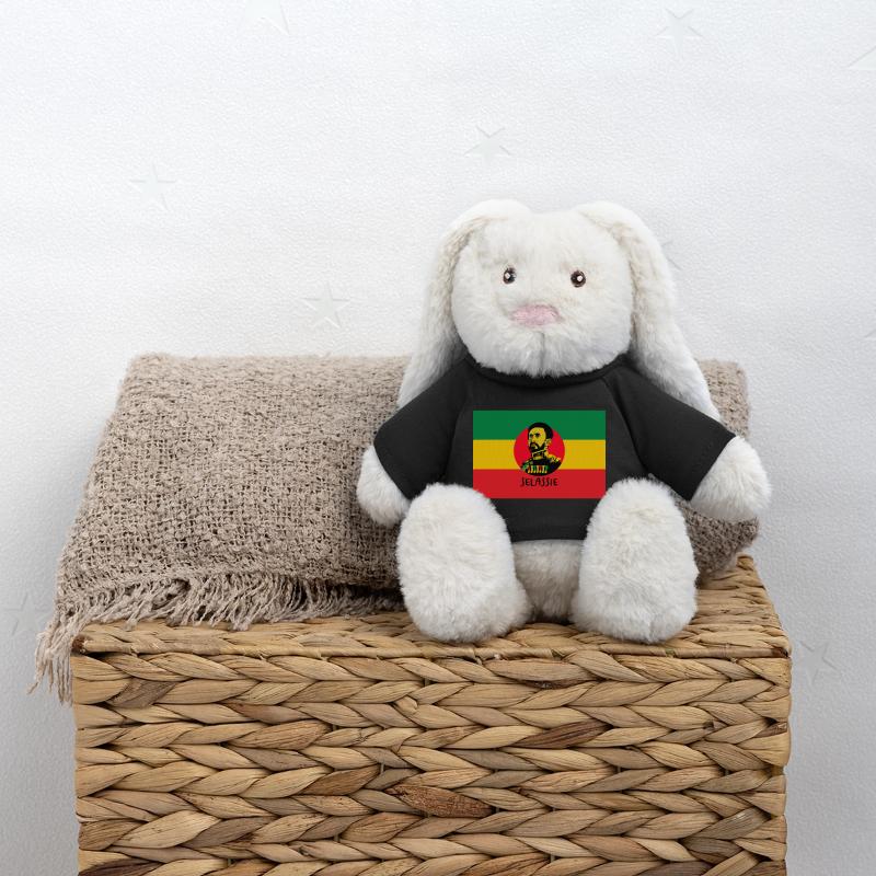 DRAPEAU REGGAE - HAILÉ SÉLASSIÉ - JAH RASTAFARI Lapin en peluche recyclé MiniFeet® Crème