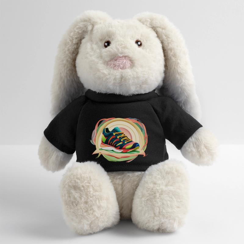Chaussures de course colorées Lapin en peluche recyclé MiniFeet® Crème