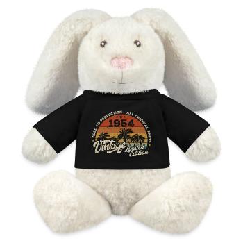 Vintage 1954 Birthday Retro 1954 - MiniFeet® RecycelHase® Bunny Cream - black - Front