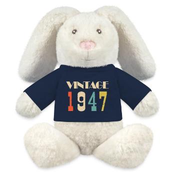 2000 Vintage Geschenk in limitierter Auflage - MiniFeet® RecycelHase® Creme - French Navy - Vorne