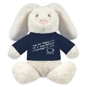 Les programmeurs génèrent du code à partir de café - Lapin en peluche recyclé MiniFeet® Crème - bleu marine - Devant