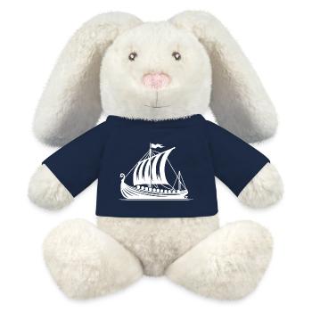 Dragon Boat Viking Style Sail Design - MiniFeet® RecycelHase® Bunny Cream - french navy - Front