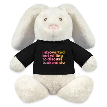 Taekwondo - Lapin en peluche recyclé MiniFeet® Crème - noir - Devant