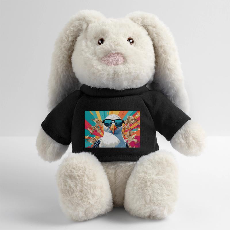 Coole Möwe im Getümmel MiniFeet® RecycelHase® Creme