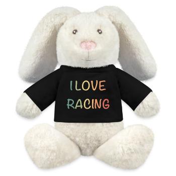 I Love Racing: Pastel Hand Lettering - MiniFeet® RecycelHase® Bunny Cream - black - Front