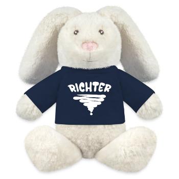 Cadeau pour le juge - Lapin en peluche recyclé MiniFeet® Crème - bleu marine - Devant