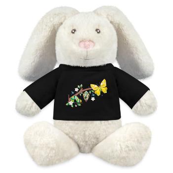 De la chenille au papillon - cycle de vie - Lapin en peluche recyclé MiniFeet® Crème - noir - Devant