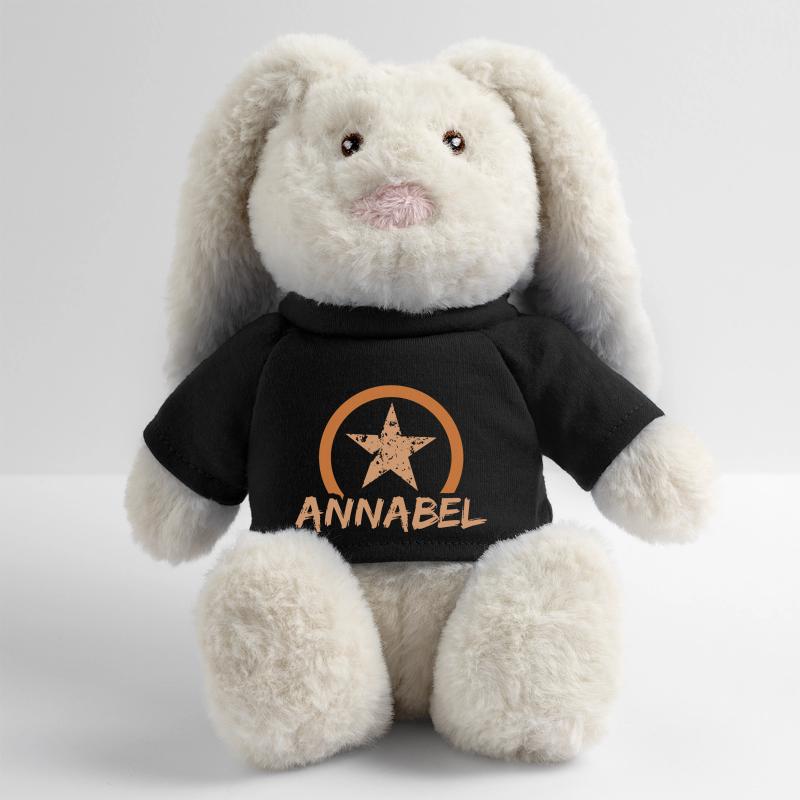 Annabel comme prénom Lapin en peluche recyclé MiniFeet® Crème