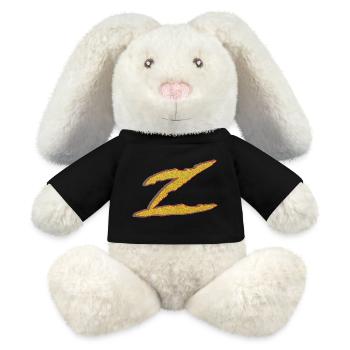 Golden Z letter - MiniFeet® RecycelHase® Bunny Cream - black - Front