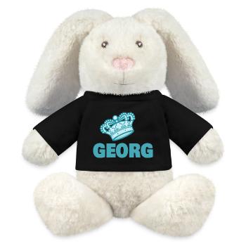 Vorname Georg - MiniFeet® RecycelHase® Creme - Schwarz - Vorne